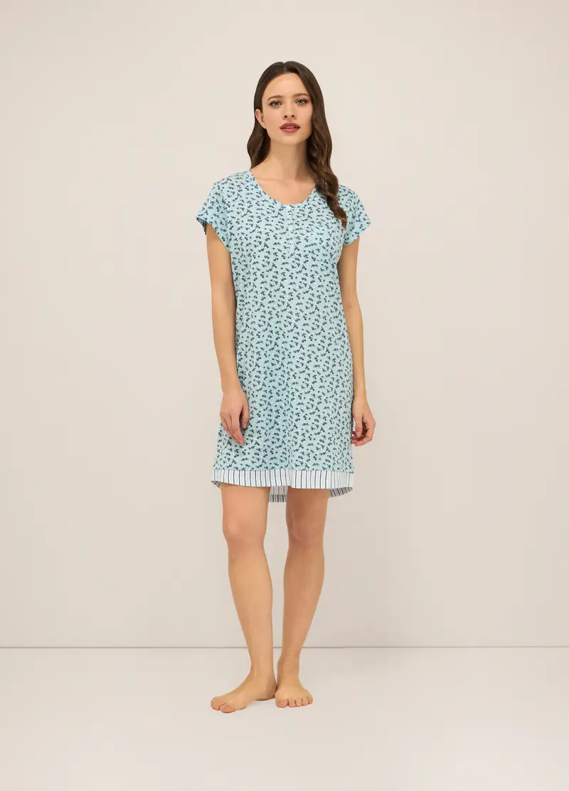 Upim, Camicia Da Notte In Jersey Di Puro Donna, Azzurro chiaro, Taglia: S