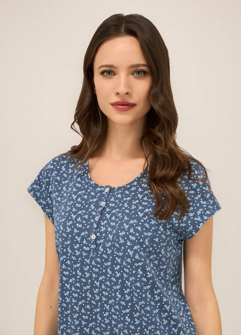 Upim, Camicia Da Notte In Jersey Di Puro Donna, Blu Bluette, Taglia: S miniatura 2