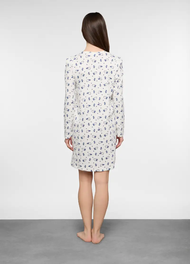 Camicia Da Notte In Jersey Donna, Bianco miniatura 2