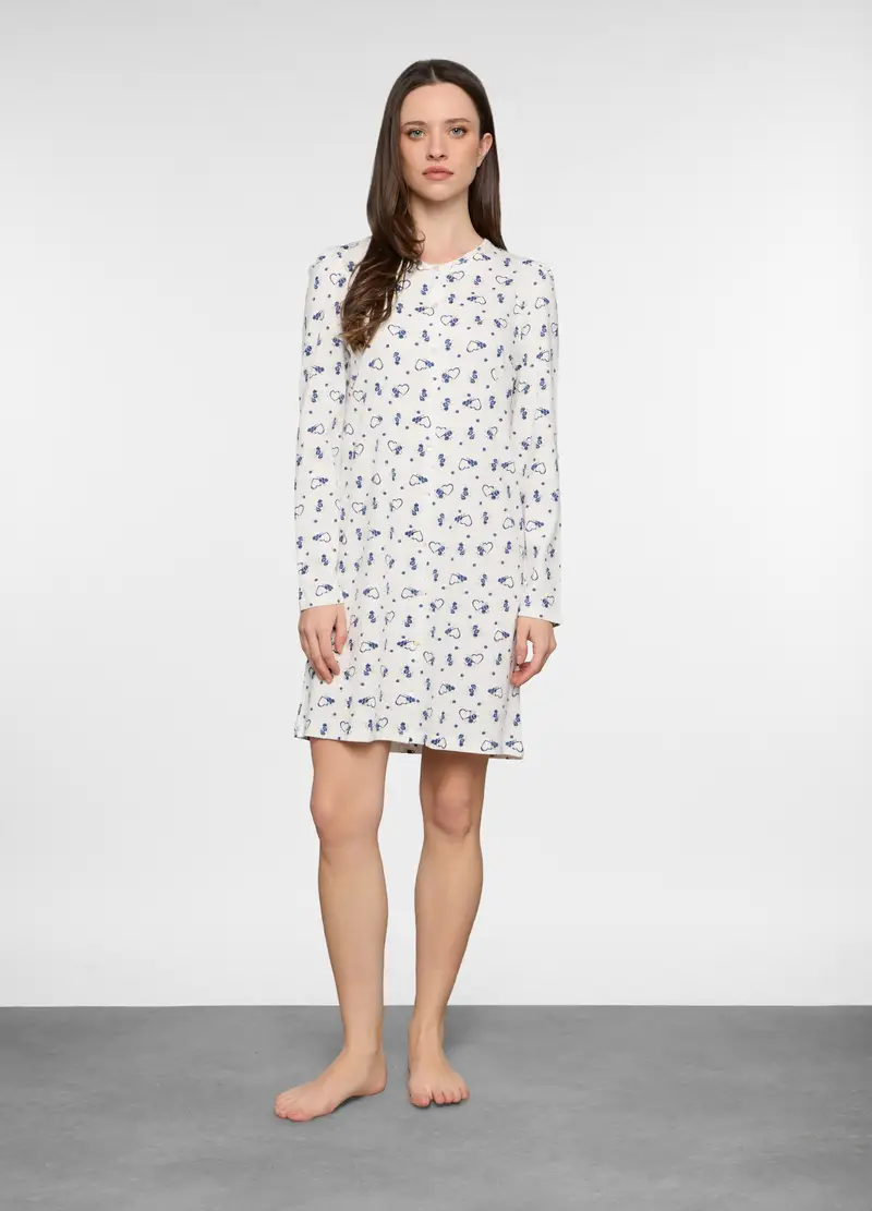 Camicia Da Notte In Jersey Donna, Bianco