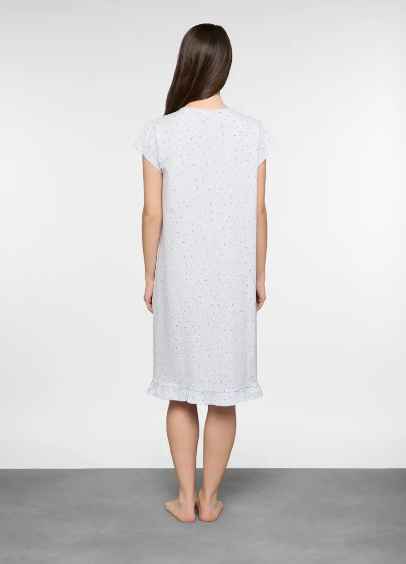 Camicia Da Notte In Jersey Donna, Bianco miniatura 2