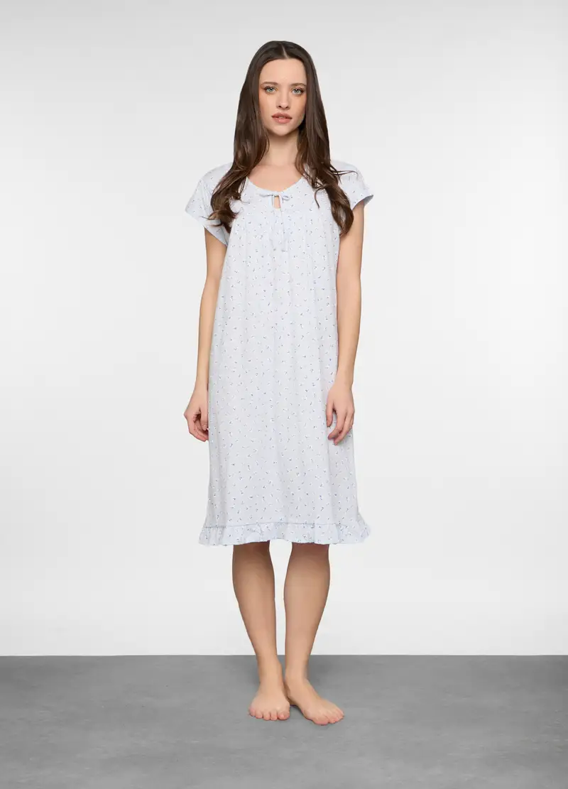 Camicia Da Notte In Jersey Donna, Bianco