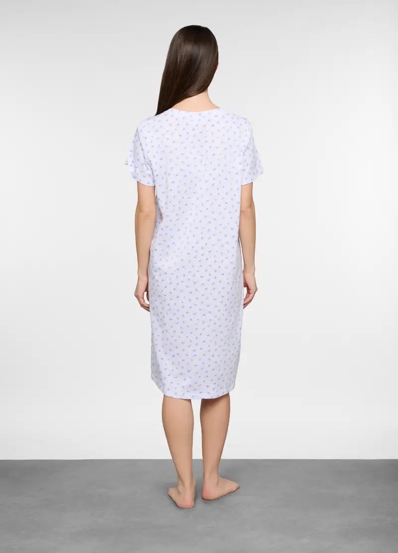 Camicia Da Notte In Jersey Donna, Bianco miniatura 2