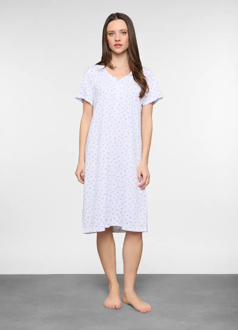 Camicia Da Notte In Jersey Donna, Bianco