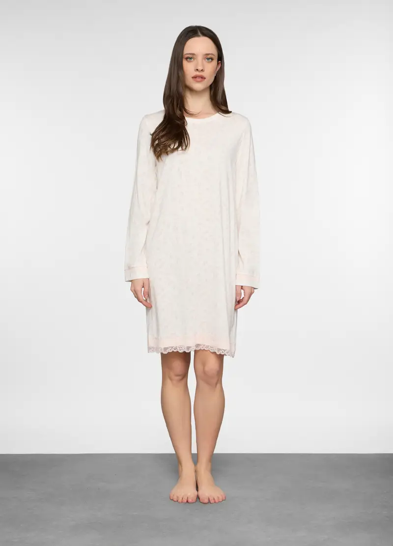 Camicia Da Notte In Jersey Donna, Bianco