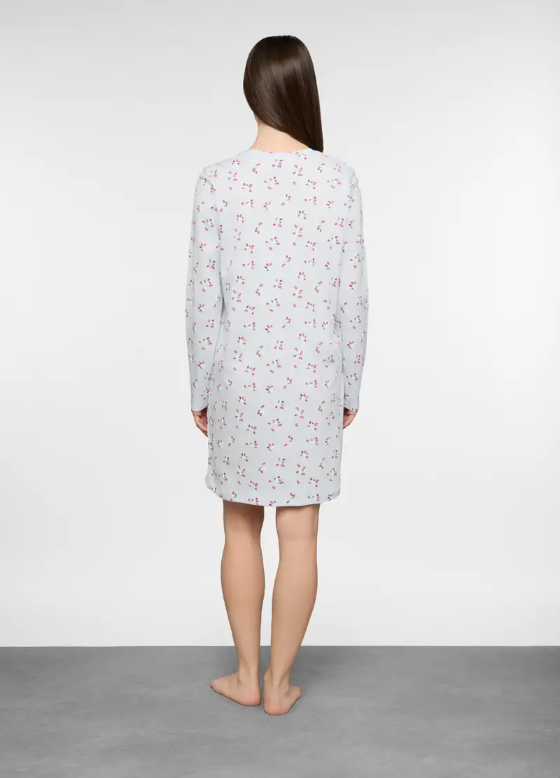 Camicia Da Notte In Jersey Donna, Bianco sporco miniatura 2