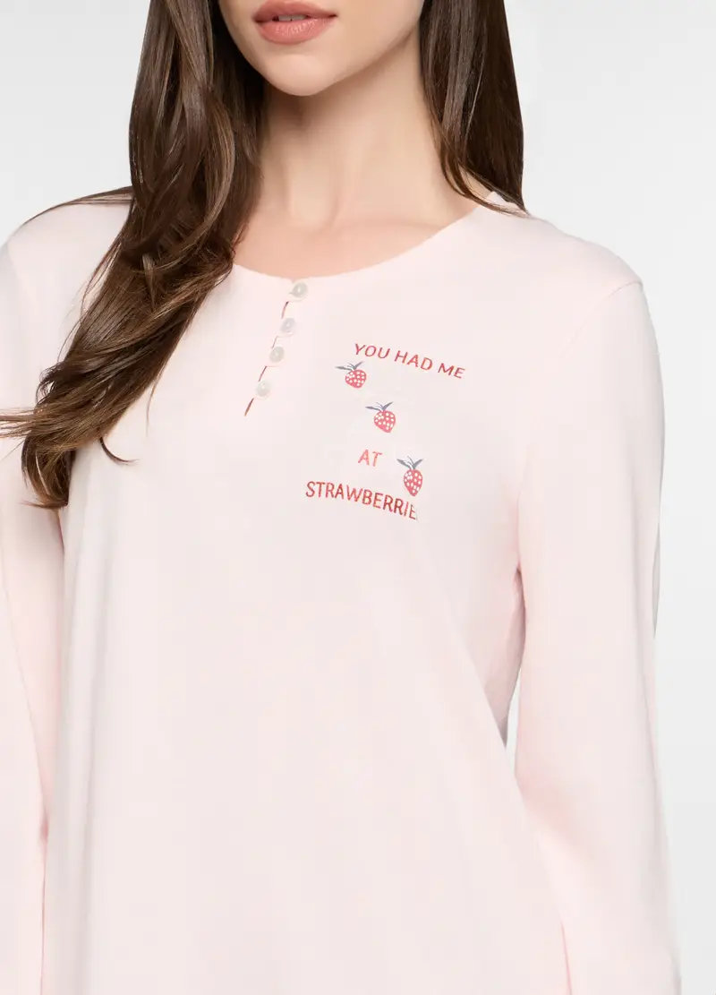 Camicia Da Notte In Jersey Donna, Rosa chiaro miniatura 3