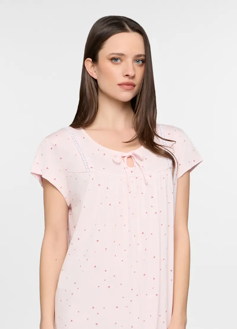 Camicia Da Notte In Jersey Donna, Rosa chiaro miniatura 3