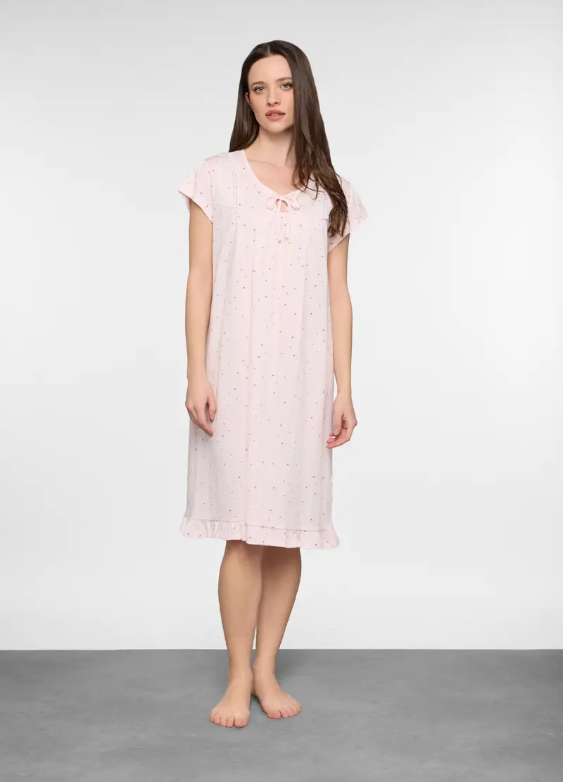 Camicia Da Notte In Jersey Donna, Rosa chiaro