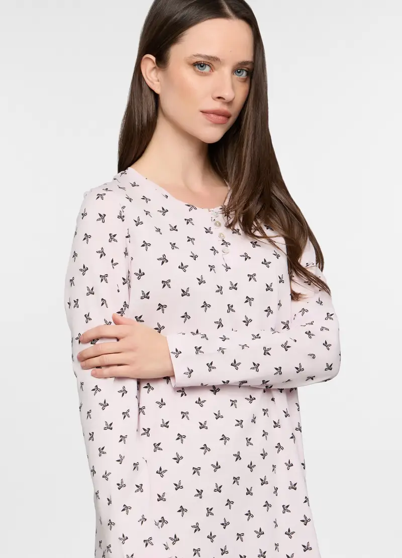 Camicia Da Notte In Jersey Donna, Rosa chiaro miniatura 3