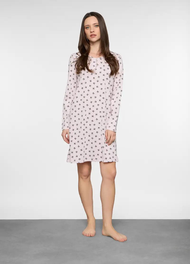 Camicia Da Notte In Jersey Donna, Rosa chiaro