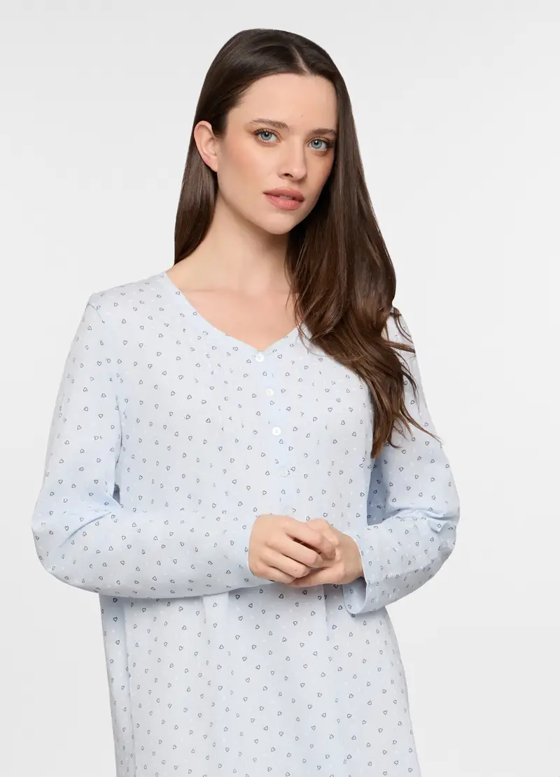 Camicia Da Notte In Jersey Stretch Donna, Azzurro chiaro miniatura 3