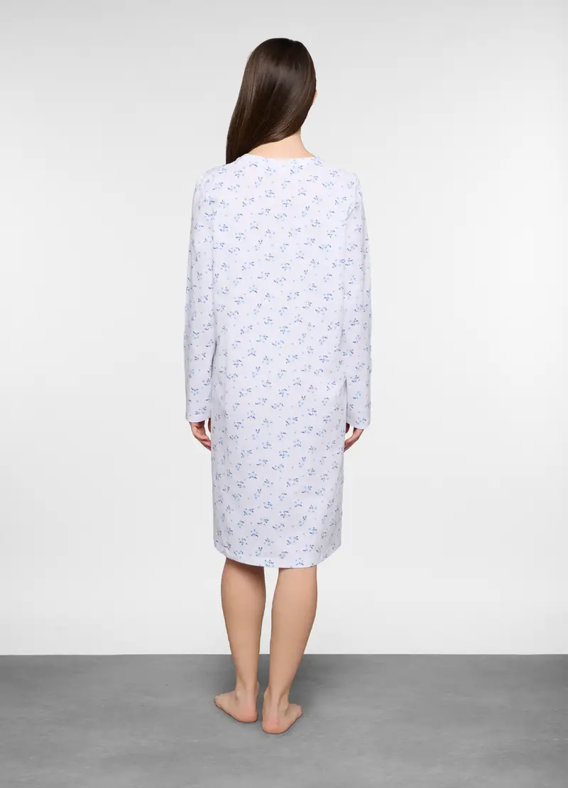 Camicia Da Notte In Jersey Stretch Donna, Bianco miniatura 2