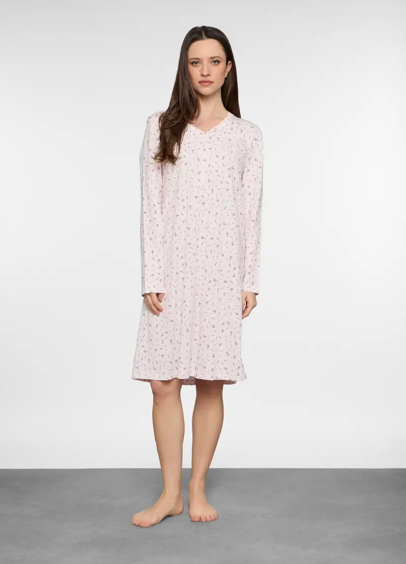 Camicia Da Notte In Jersey Stretch Donna, Rosa chiaro