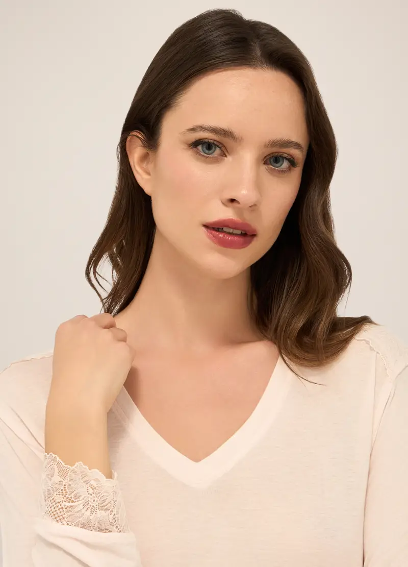 Upim, Camicia Da Notte In Pura Viscosa Donna, Rosa polveroso, Taglia: S miniatura 2