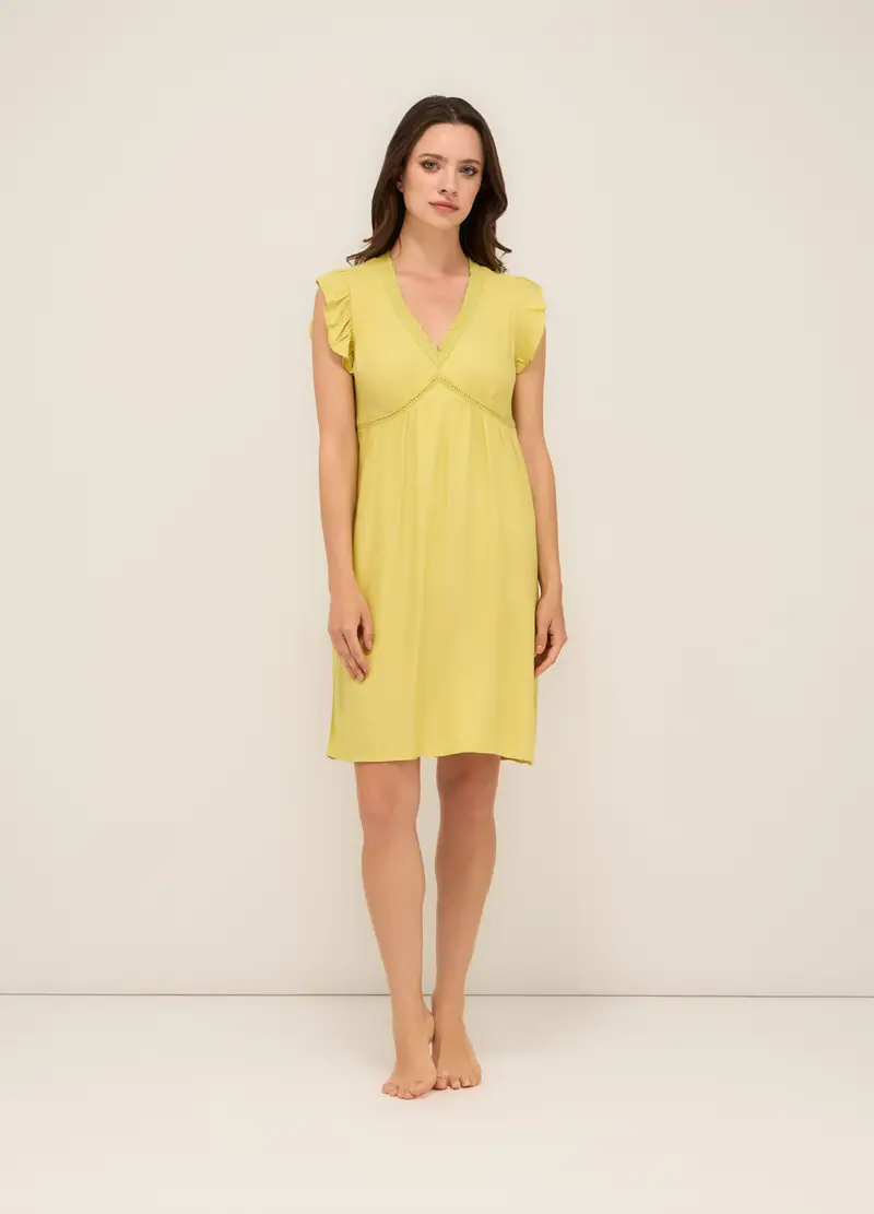 Upim, Camicia Da Notte In Pura Viscosa Donna, Verde pistacchio, Taglia: S