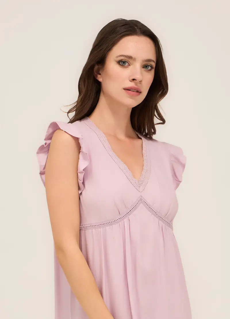 Upim, Camicia Da Notte In Pura Viscosa Donna, Viola lilla, Taglia: S miniatura 2