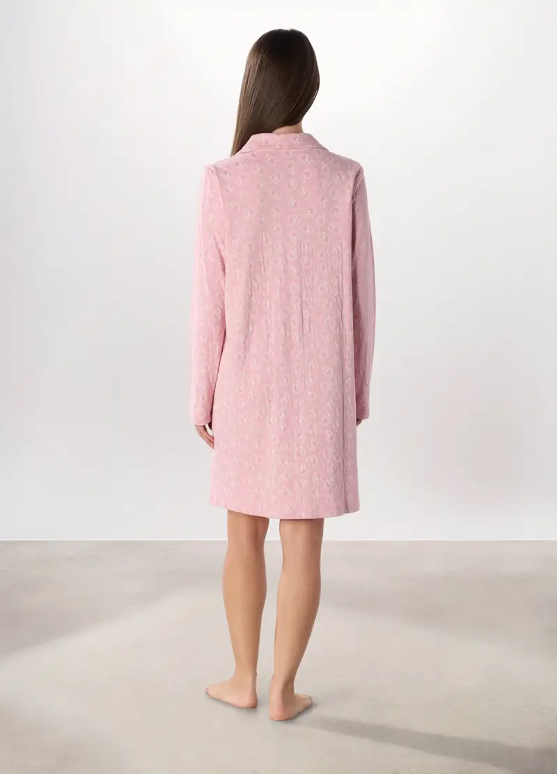 Camicia Da Notte In Puro Cotone Donna, Rosa miniatura 2