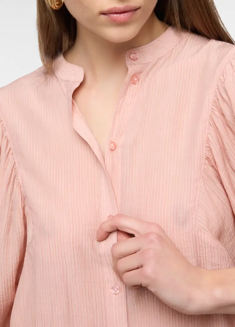 Camicia Fit Over Coreana Donna, Rosa pastello miniatura 3