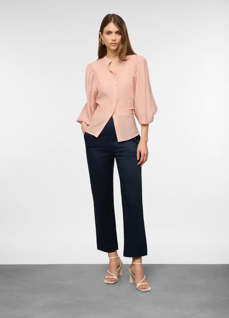 Camicia Fit Over Coreana Donna, Rosa pastello