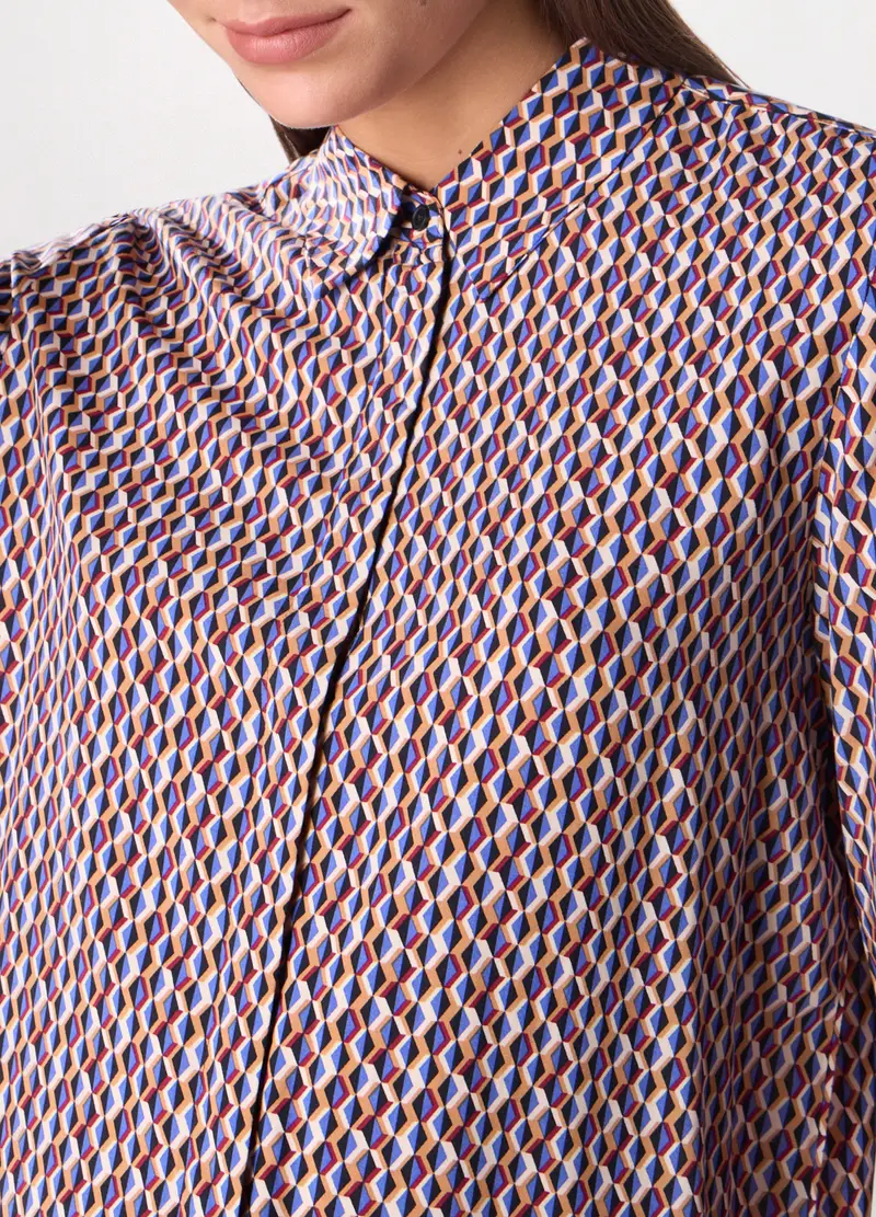 Camicia In Pura Viscosa Donna, Arancione chiaro miniatura 3
