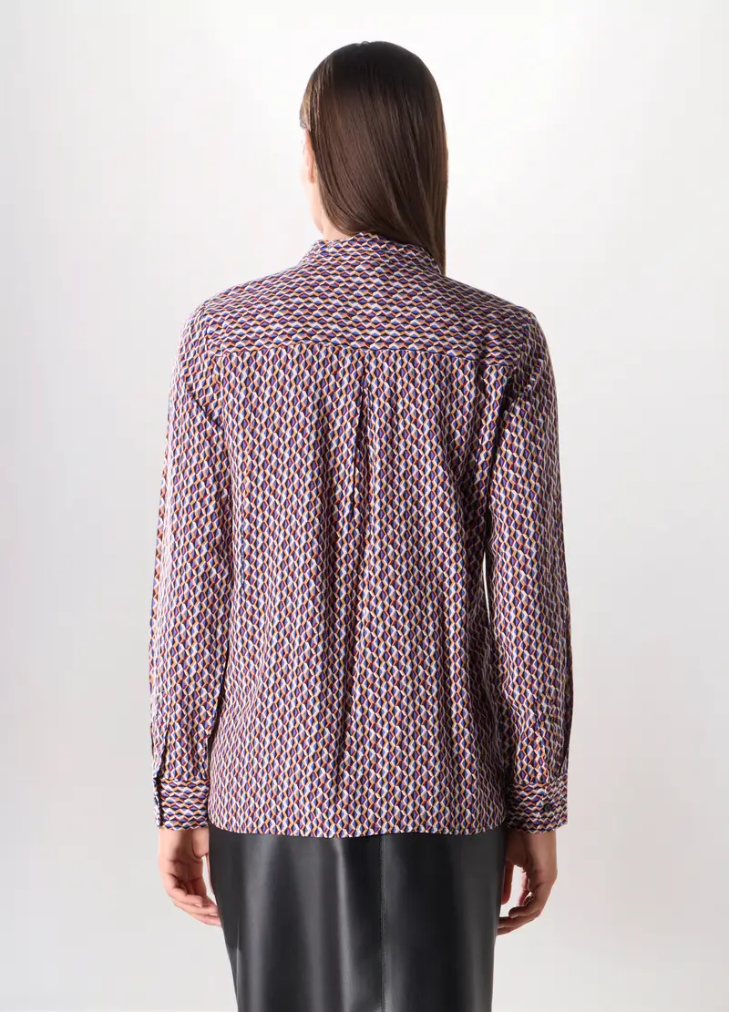 Camicia In Pura Viscosa Donna, Arancione chiaro miniatura 2