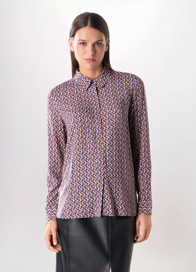 Camicia In Pura Viscosa Donna, Arancione chiaro