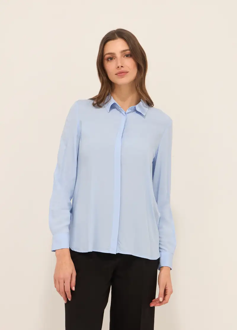 Upim, Camicia In Pura Viscosa Donna, Azzurro chiaro, Taglia: M