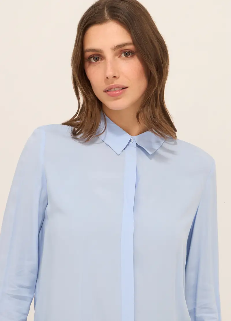 Upim, Camicia In Pura Viscosa Donna, Azzurro chiaro, Taglia: M miniatura 2