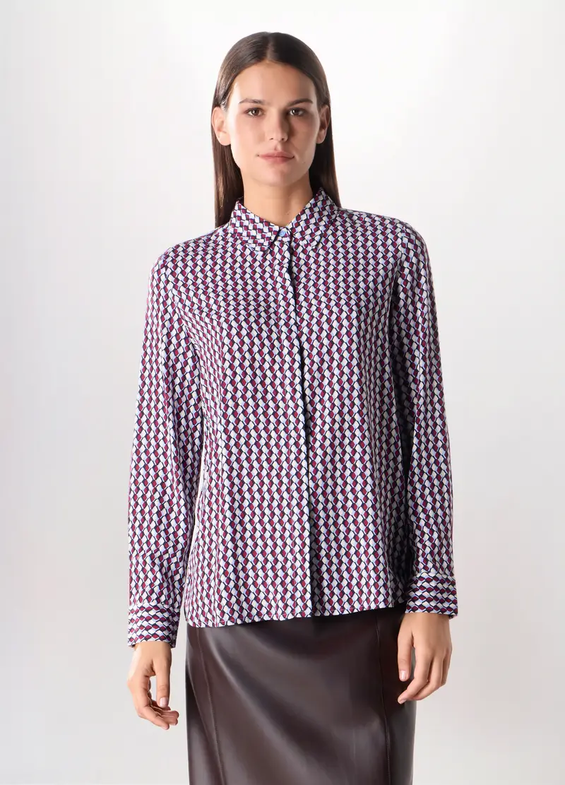 Camicia In Pura Viscosa Donna, Bianco