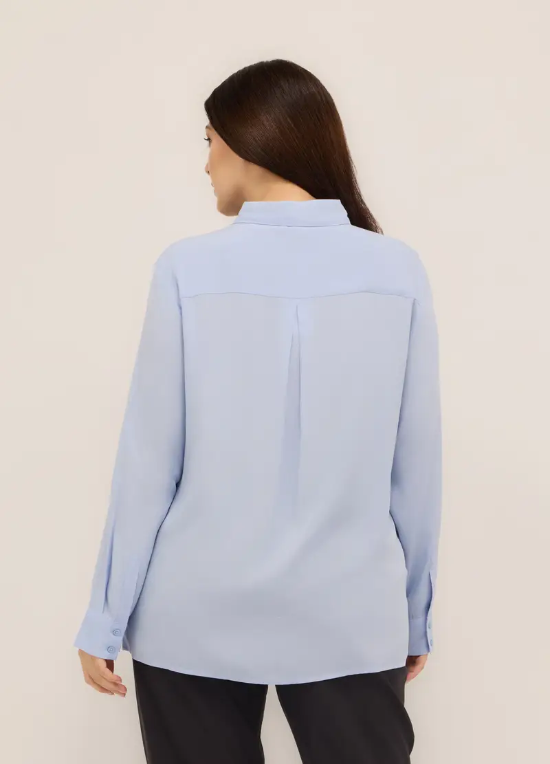 Camicia In Pura Viscosa Donna Curvy, Azzurro chiaro miniatura 2