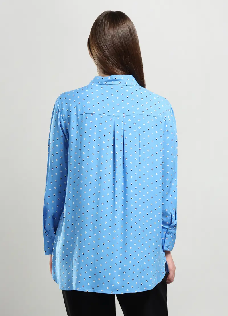 Camicia In Pura Viscosa Donna Curvy, Azzurro chiaro miniatura 2