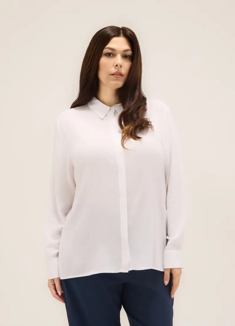 Upim, Camicia In Pura Viscosa Donna Curvy, Bianco gesso, Taglia: 41