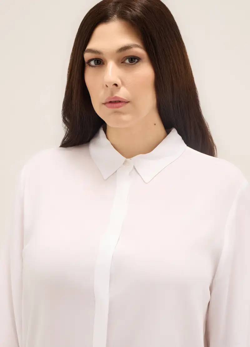 Upim, Camicia In Pura Viscosa Donna Curvy, Bianco gesso, Taglia: 41 miniatura 2