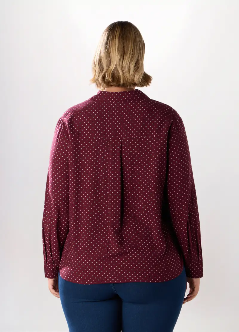 Camicia In Pura Viscosa Donna Curvy, Rosso burgundy miniatura 2