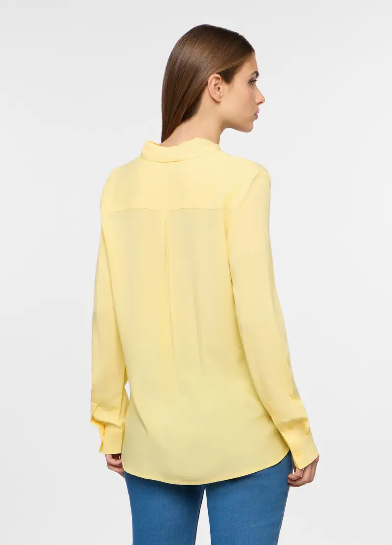 Camicia In Pura Viscosa Donna, Giallo limone miniatura 2