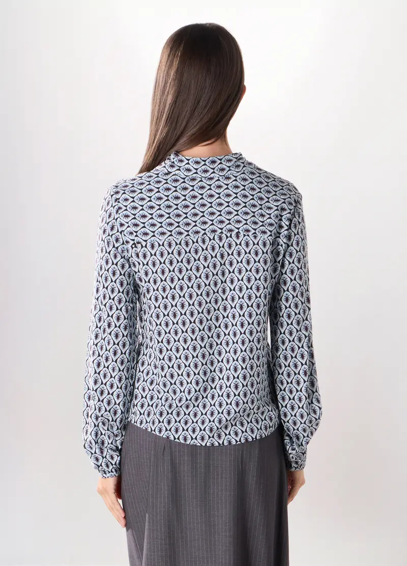 Camicia In Pura Viscosa Donna, Grigio chiaro miniatura 2