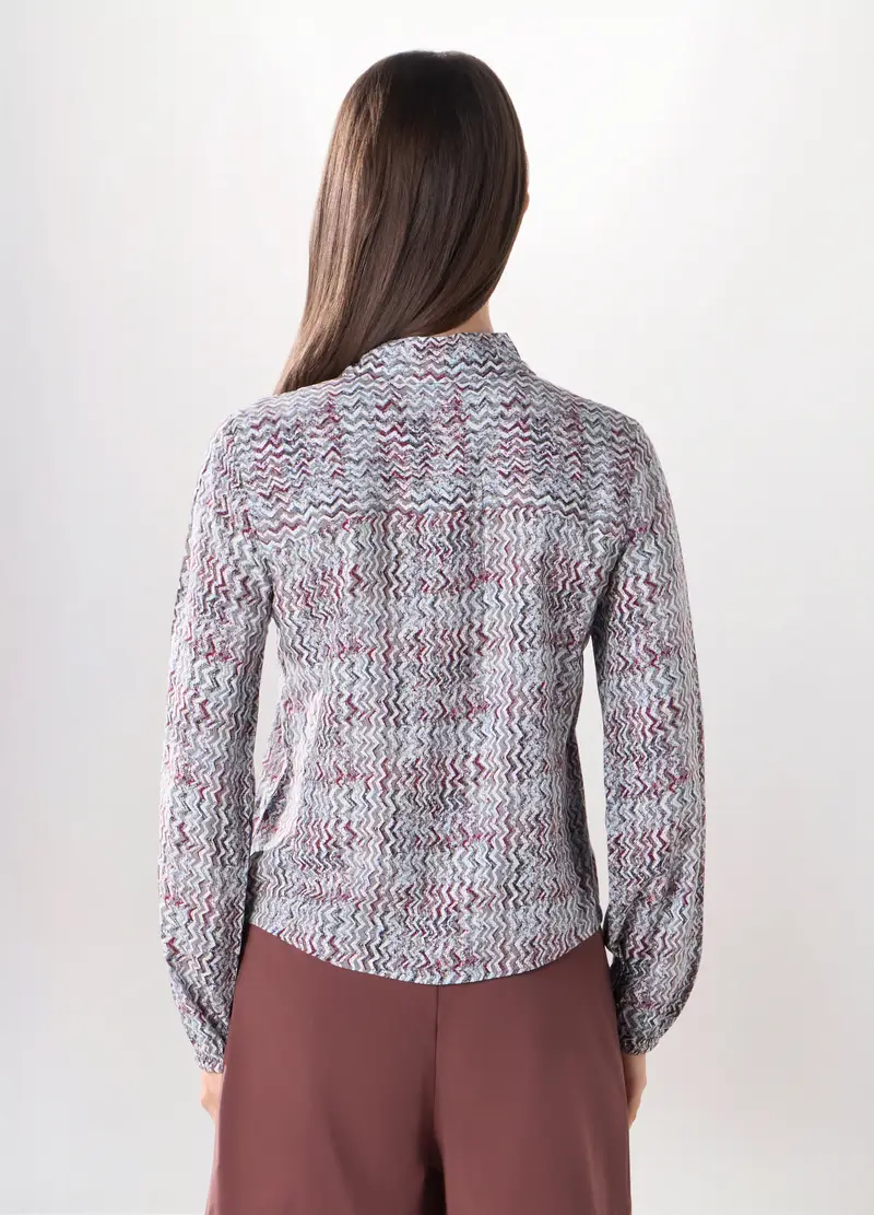 Camicia In Pura Viscosa Donna, Grigio chiaro miniatura 2