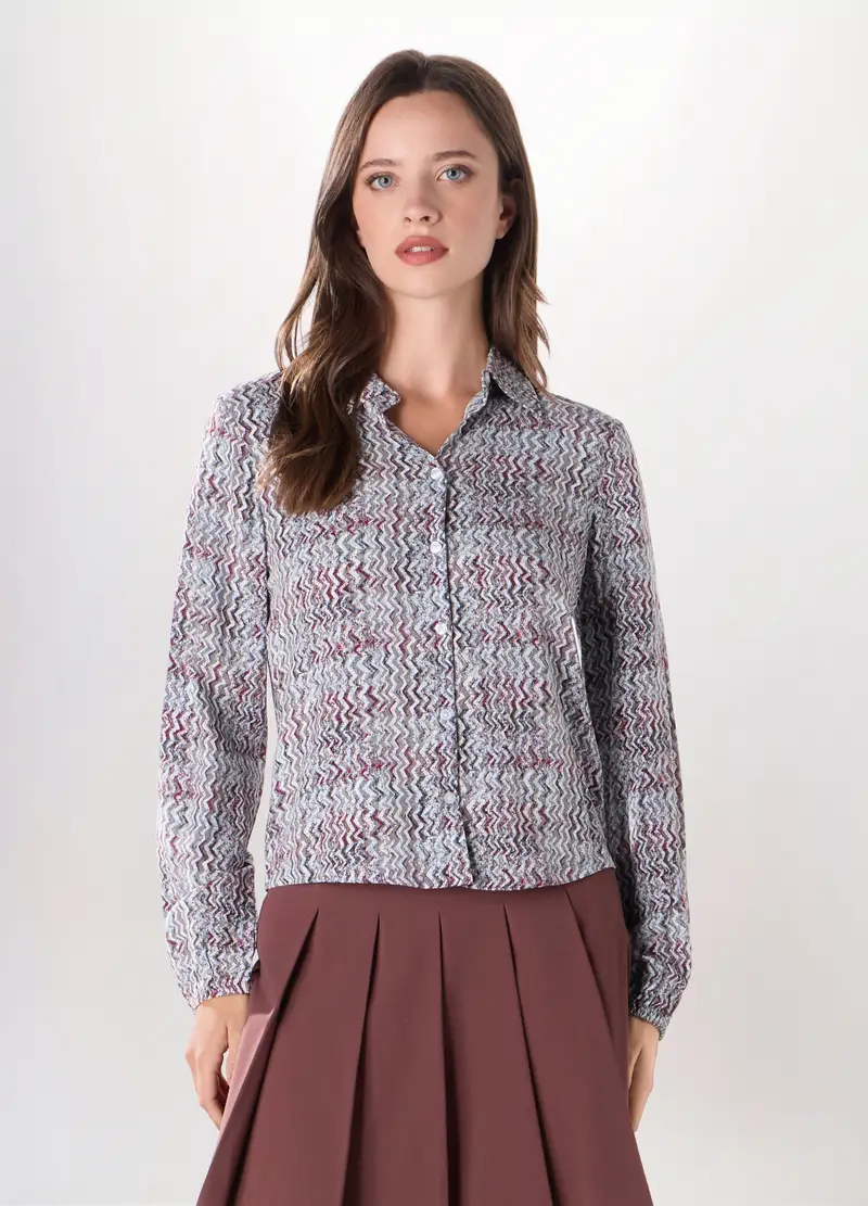 Camicia In Pura Viscosa Donna, Grigio chiaro