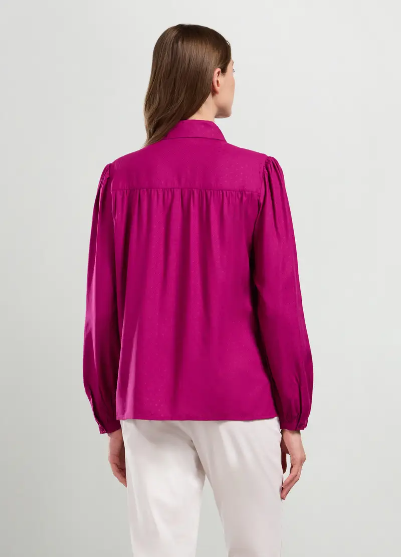 Camicia In Pura Viscosa Donna, Rosa fuxia miniatura 2