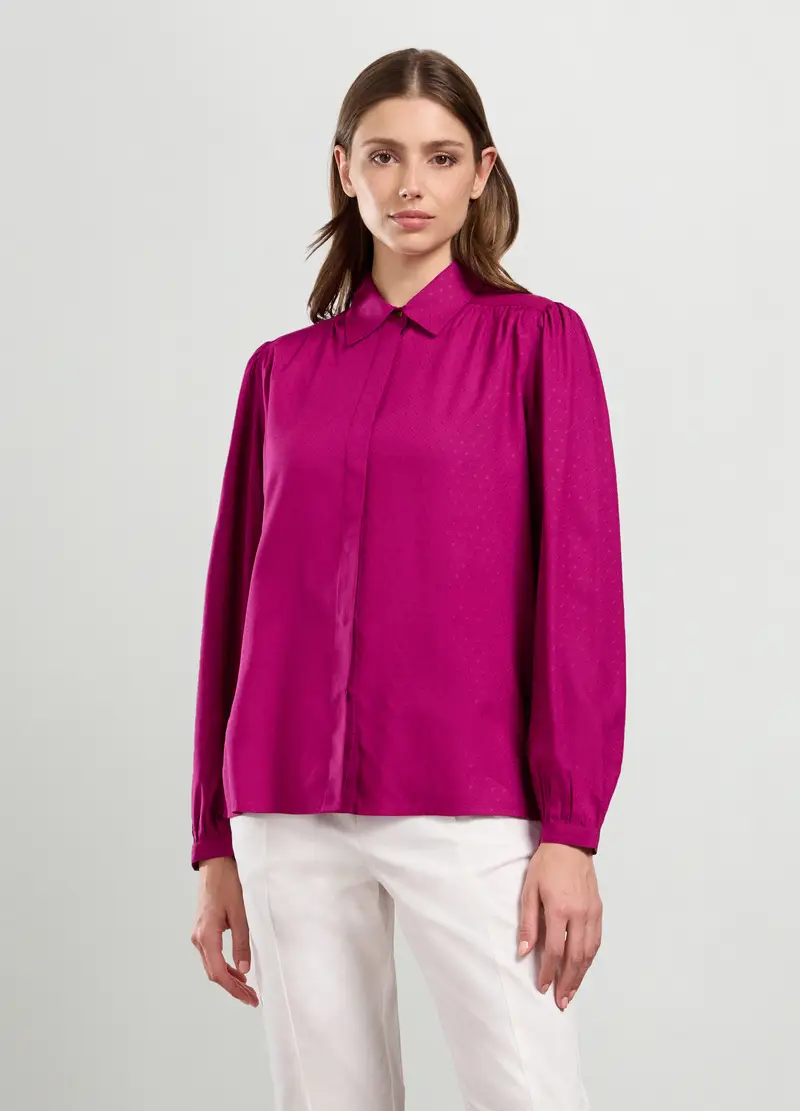 Camicia In Pura Viscosa Donna, Rosa fuxia