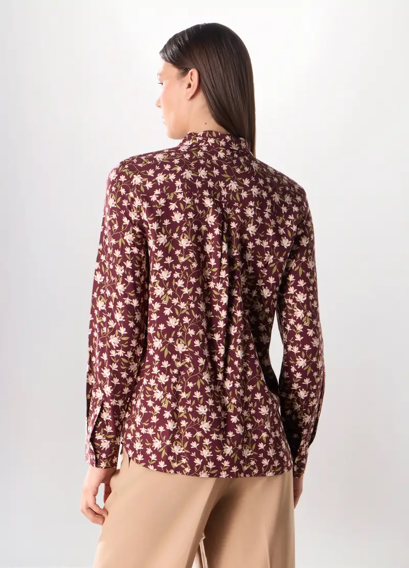 Camicia In Pura Viscosa Donna, Rosso mattone miniatura 2