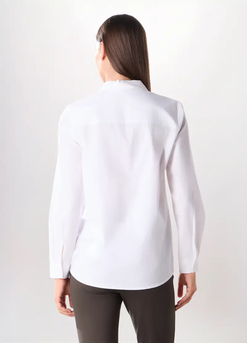 Camicia In Puro Cotone Donna, Bianco gesso miniatura 2