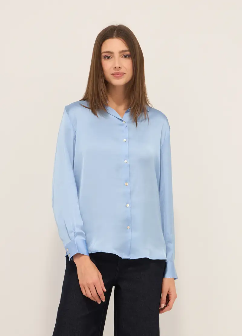 Upim, Camicia In Raso Donna, Azzurro chiaro, Taglia: S
