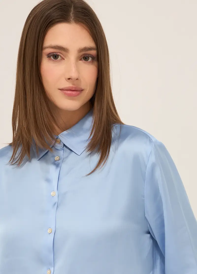 Upim, Camicia In Raso Donna, Azzurro chiaro, Taglia: S miniatura 2