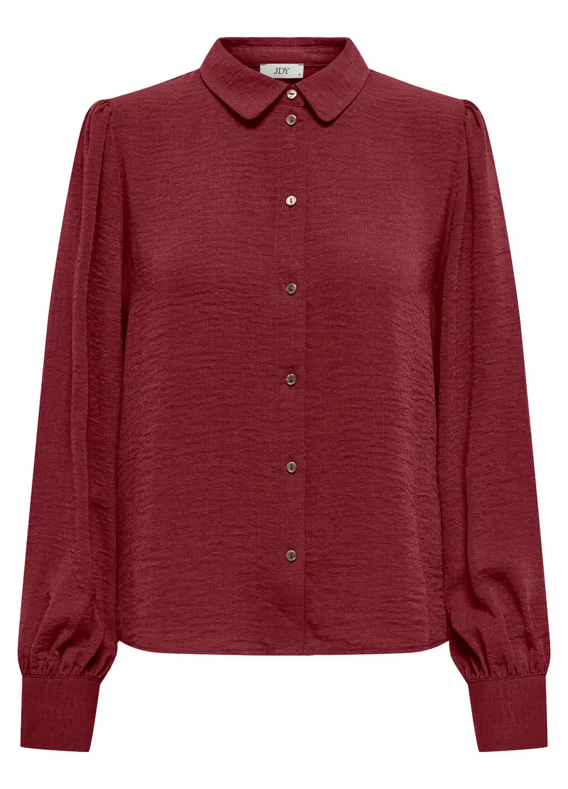 Camicia In Tinta Unita Donna, Unisex, Rosso mattone