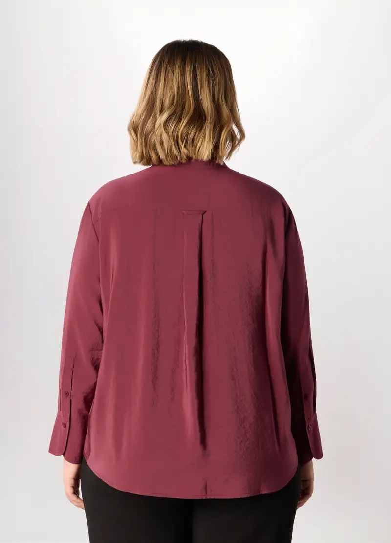 Camicia In Viscosa Donna Curvy, Rosso scuro miniatura 3
