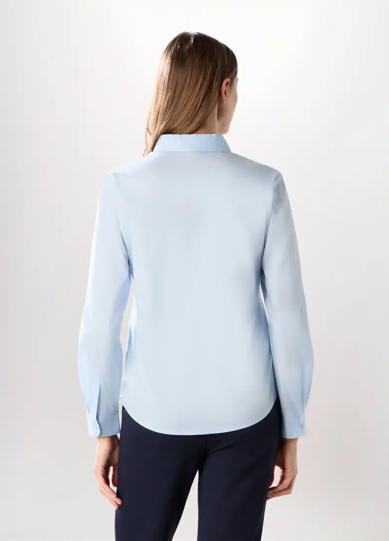 , Camicia Misto Cotone Donna, Azzurro chiaro miniatura 2