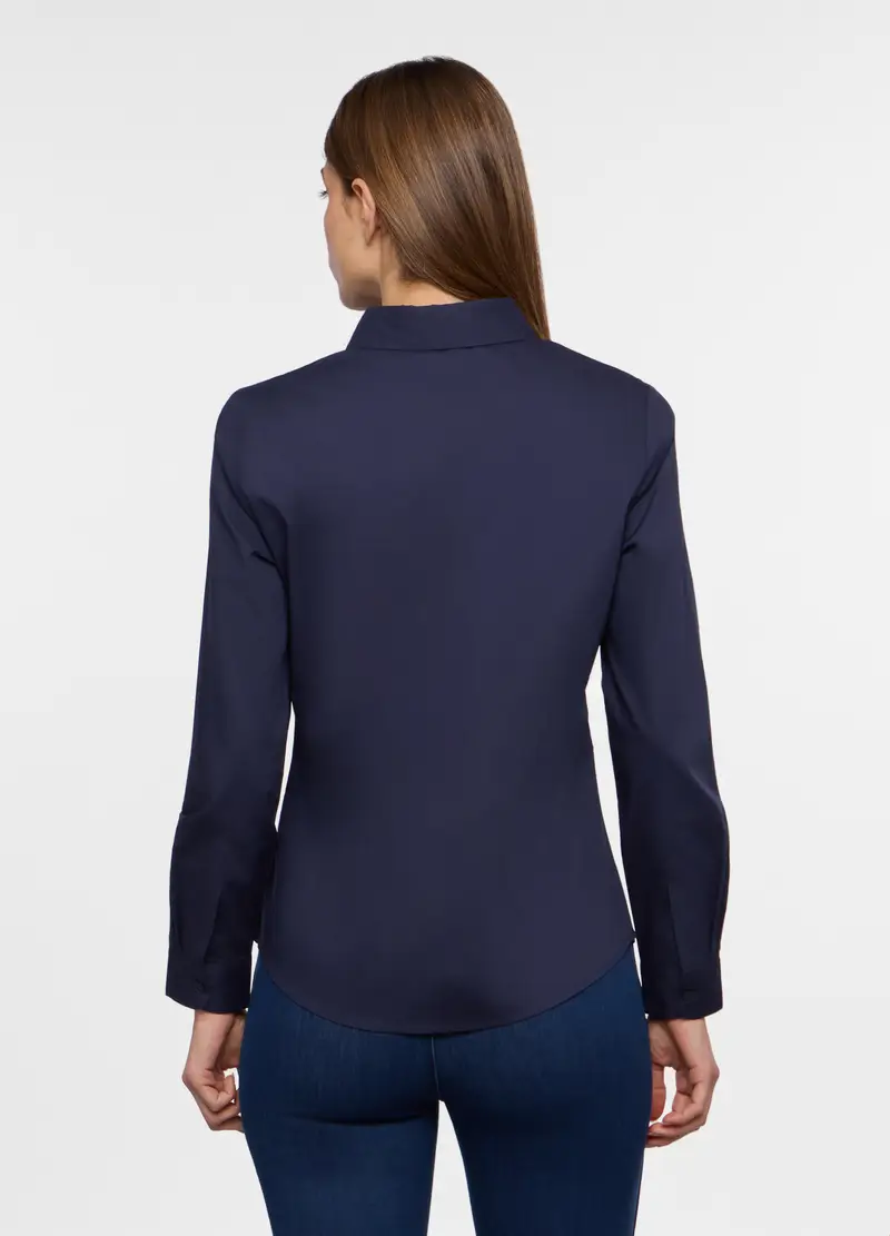 , Camicia Misto Cotone Donna, Blu navy miniatura 2