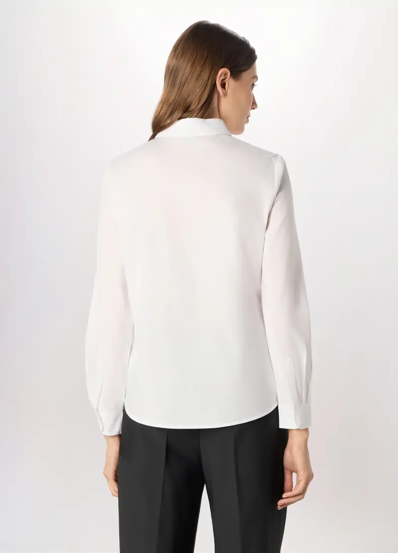 Camicia Misto Cotone Donna, Unisex, Bianco gesso miniatura 2